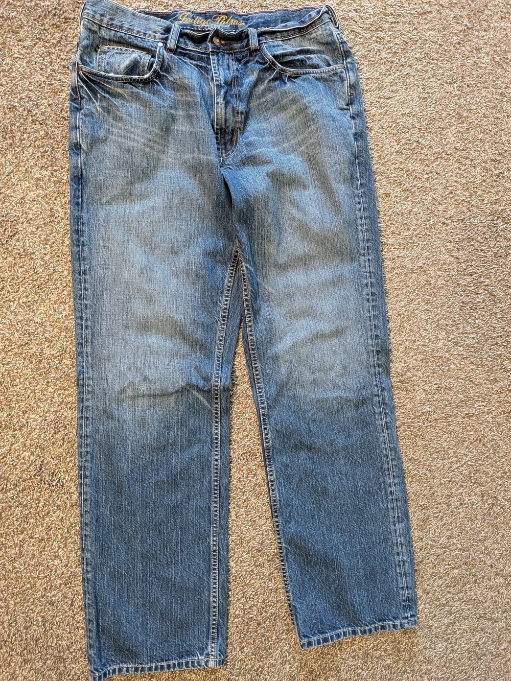 Tommy Bahama Straight Men's Jeans in Blue Denim 34x32 Flat Measure